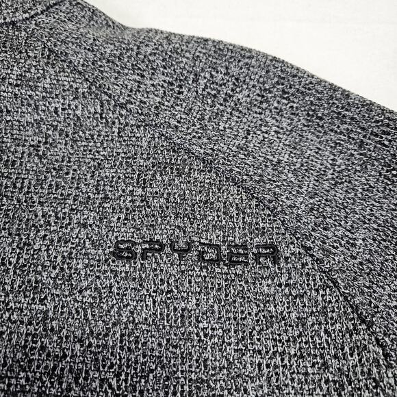 Spyder Gait Men 1/2 Zip Sweater Jacket XXL Gray Black Knit Outdoor Fleece 229518 - Picture 10 of 15